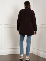 Seraphine Maternity Borg Line Reversible Brown Jacket - Image 2 of 10