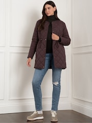 Seraphine Maternity Borg Line Reversible Brown Jacket - Image 3 of 10