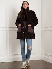 Seraphine Maternity Borg Line Reversible Brown Jacket - Image 5 of 10
