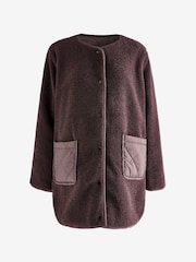 Seraphine Maternity Borg Line Reversible Brown Jacket - Image 7 of 10