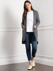 Seraphine Grey Maternity Knit Cardigan with Patch Pockets - Image 1 of 6