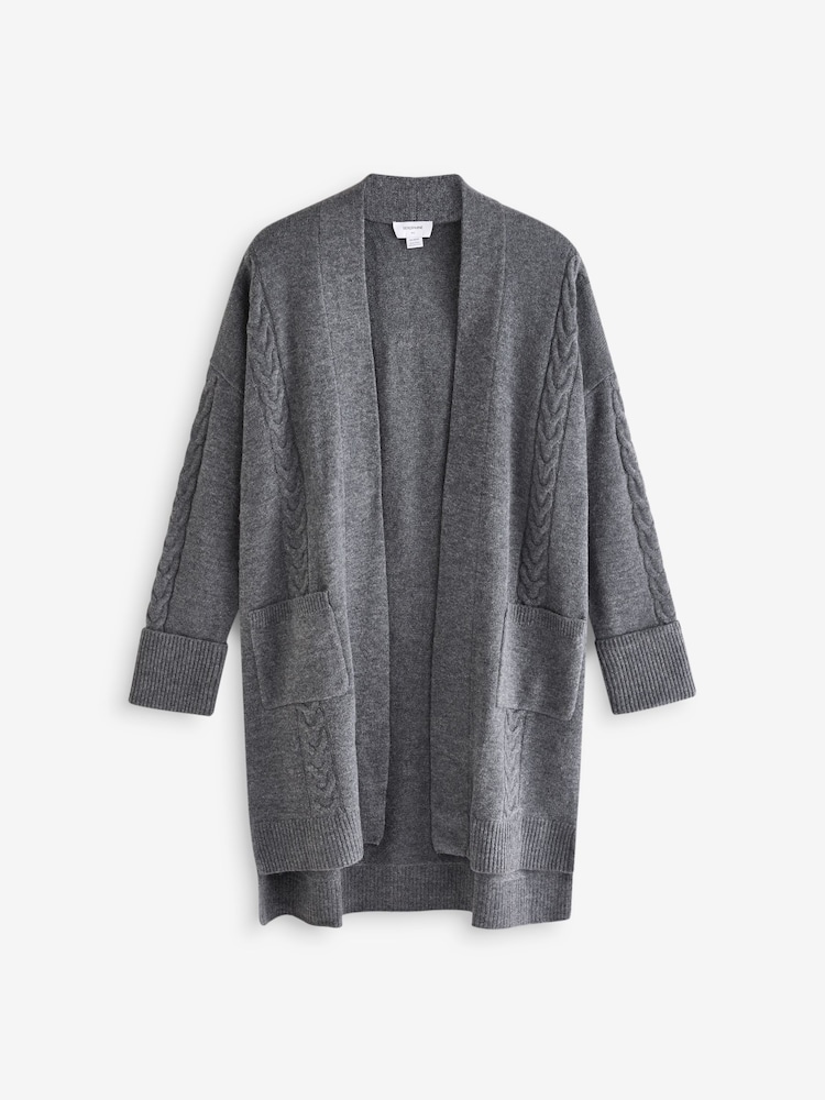 Seraphine Grey Maternity Knit Cardigan with Patch Pockets - Image 6 of 6