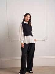 Seraphine Maternity Knit Tabbard Side Black Tie - Image 4 of 6