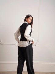 Seraphine Maternity Knit Tabbard Side Black Tie - Image 5 of 6