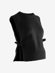 Seraphine Maternity Knit Tabbard Side Black Tie - Image 6 of 6