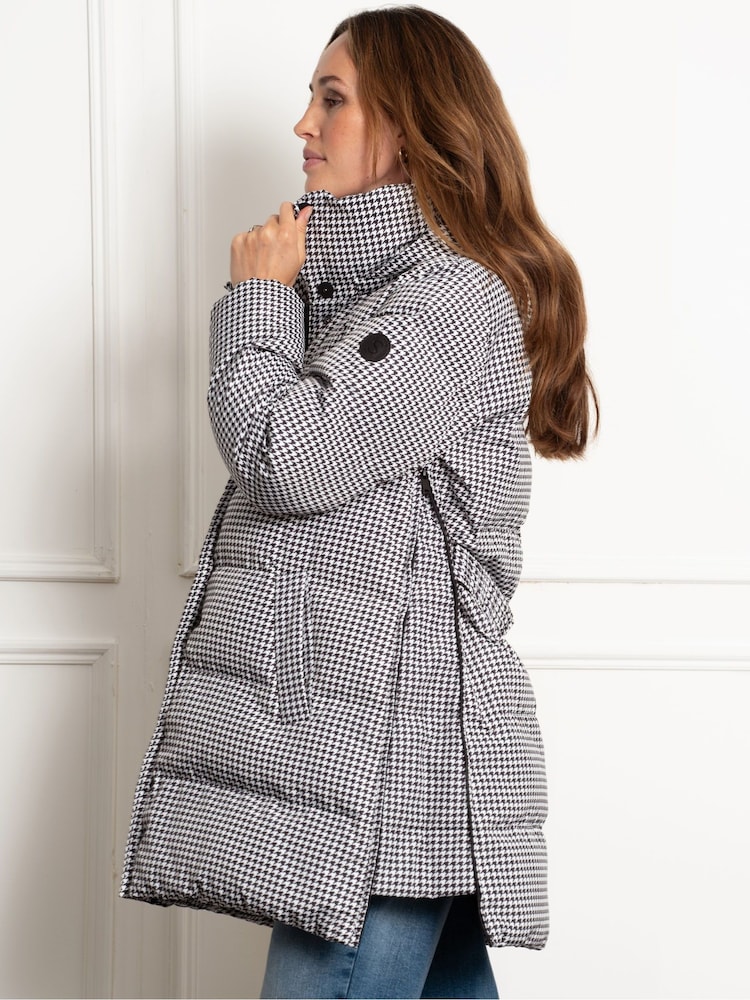 Seraphine Maternity Houndstooth Belted Puffer Black Jacket - Image 5 of 5 Seraphine Maternity Houndstooth Belted Puffer Black Jacket - Image 5 of 5