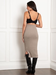 Seraphine Cream Rib Knit Co-Ord Maternity Skirt - Image 4 of 4