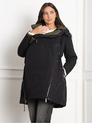Seraphine Maternity 4 In 1 Black Puffer Jacket - Image 1 of 5