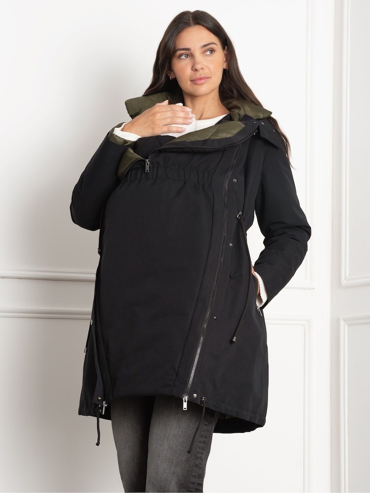 Seraphine Maternity 4 In 1 Black Puffer Jacket - Image 1 of 5