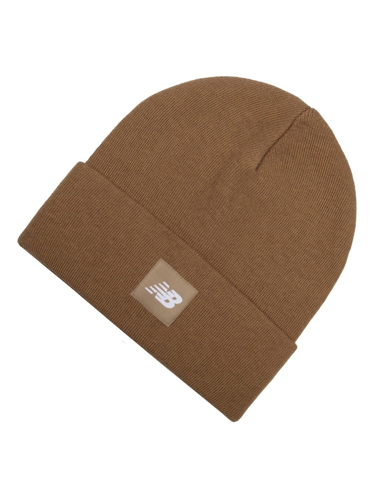 New Balance Brown Flying Knit Cuffed Beanie - Image 1 of 3