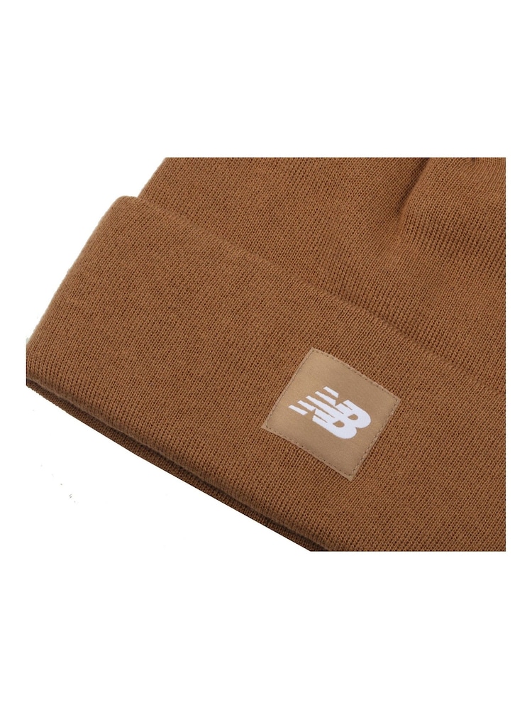 New Balance Brown Flying Knit Cuffed Beanie - Image 3 of 3