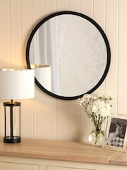 Laura Ashley Black Harrington Polished Nickel Mirror - Image 1 of 4