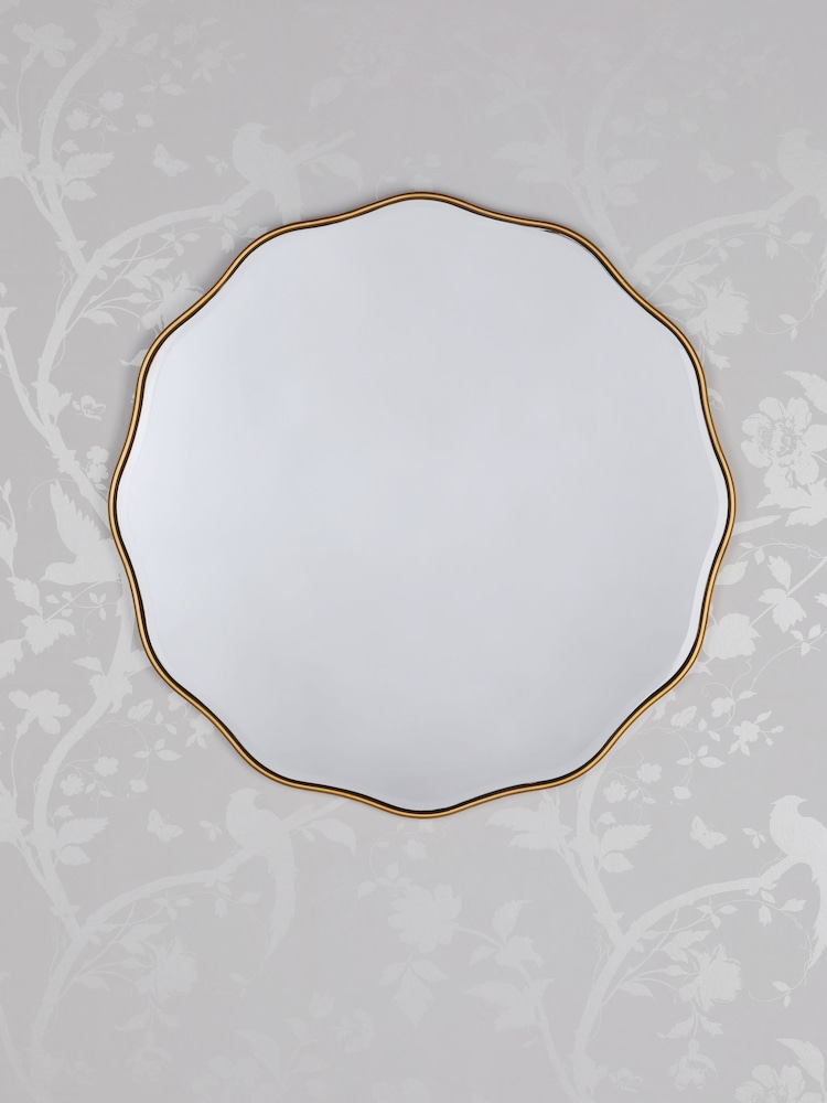 Laura Ashley Gold Medora Round Mirror - Image 1 of 4
