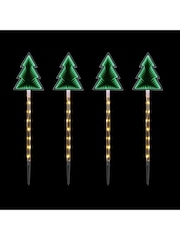 Premier Decorations Ltd Set of 4 Tree LED Outdoor Path Lights - Image 1 of 1