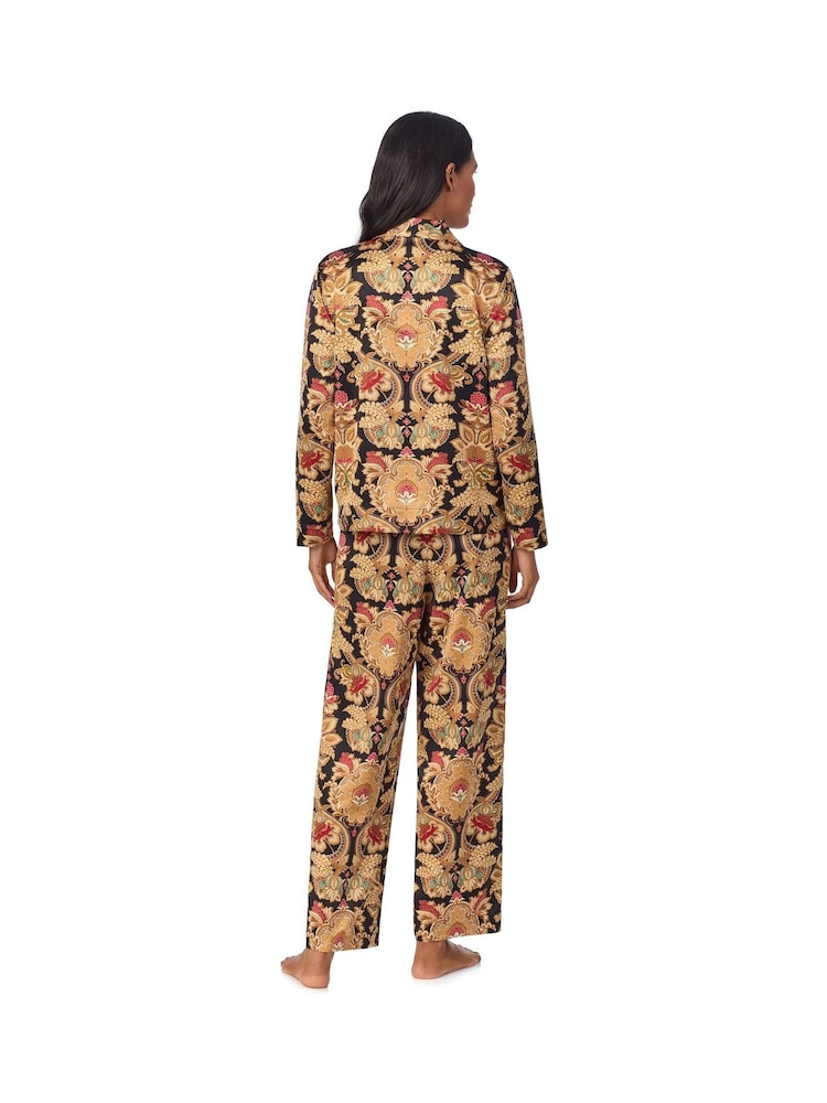 Lauren Ralph Lauren Gold Fashion Satin Printed Paisly Pajamas - Image 2 of 3