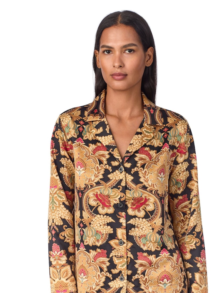 Lauren Ralph Lauren Gold Fashion Satin Printed Paisly Pajamas - Image 3 of 3