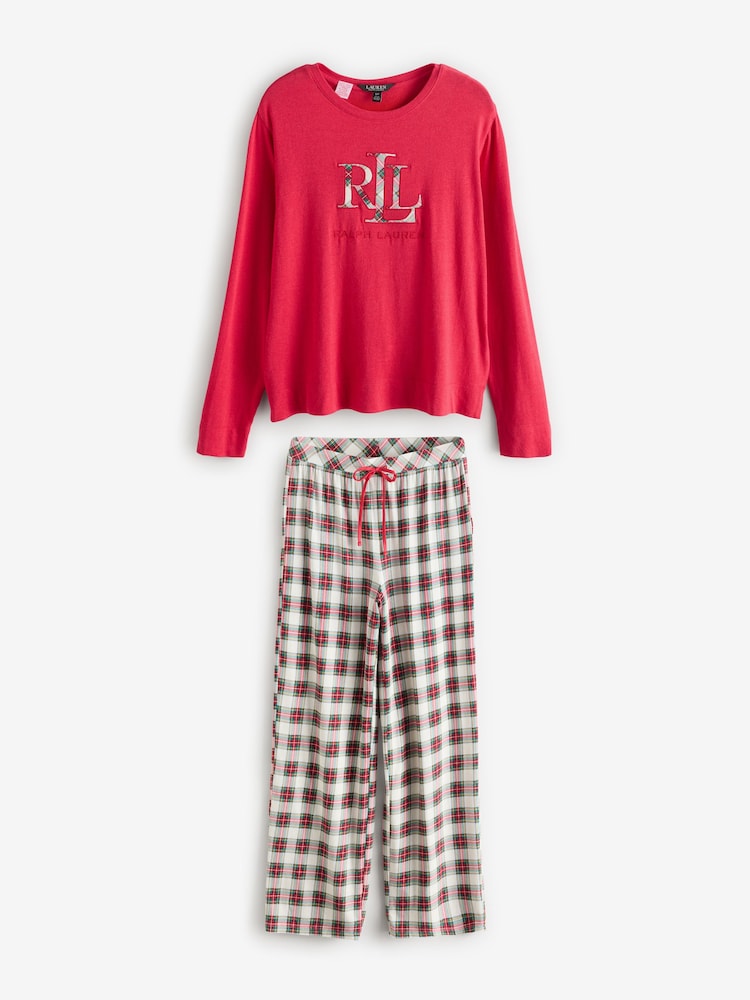 Lauren Ralph Lauren Cream Cotton Cloud Pyjama Set - Image 1 of 3