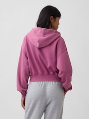 Violeta rozā - Gap Vintage Soft Oversized Logo kapučdžemperis ar rāvējslēdzēju - Attēls 2 no 4