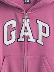 Violeta rozā - Gap Vintage Soft Oversized Logo kapučdžemperis ar rāvējslēdzēju - Attēls 4 no 4