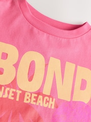 Pink Bondi Stripe 100% Cotton T-Shirt And Shorts Set (3-16yrs) - Image 8 of 10