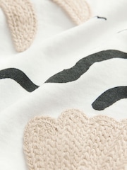 Cream Crochet Applique 100% Cotton T-Shirt And Shorts Set (3-16yrs) - Image 4 of 5