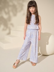 Lilac Purple Floral Top and Wide Leg Trousers Set (3-16yrs) - Image 1 of 9