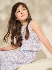Lilac Purple Floral Top and Wide Leg Trousers Set (3-16yrs) - Image 2 of 9