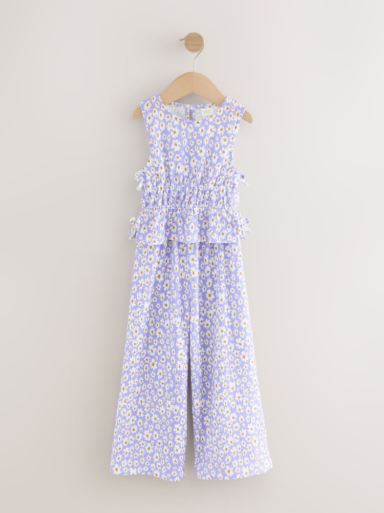Lilac Purple Floral Top and Wide Leg Trousers Set (3-16yrs) - Image 5 of 9