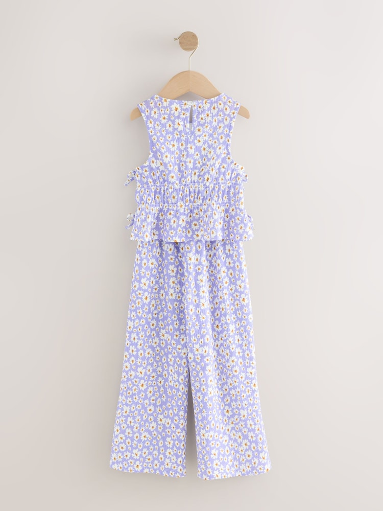 Lilac Purple Floral Top and Wide Leg Trousers Set (3-16yrs) - Image 7 of 9