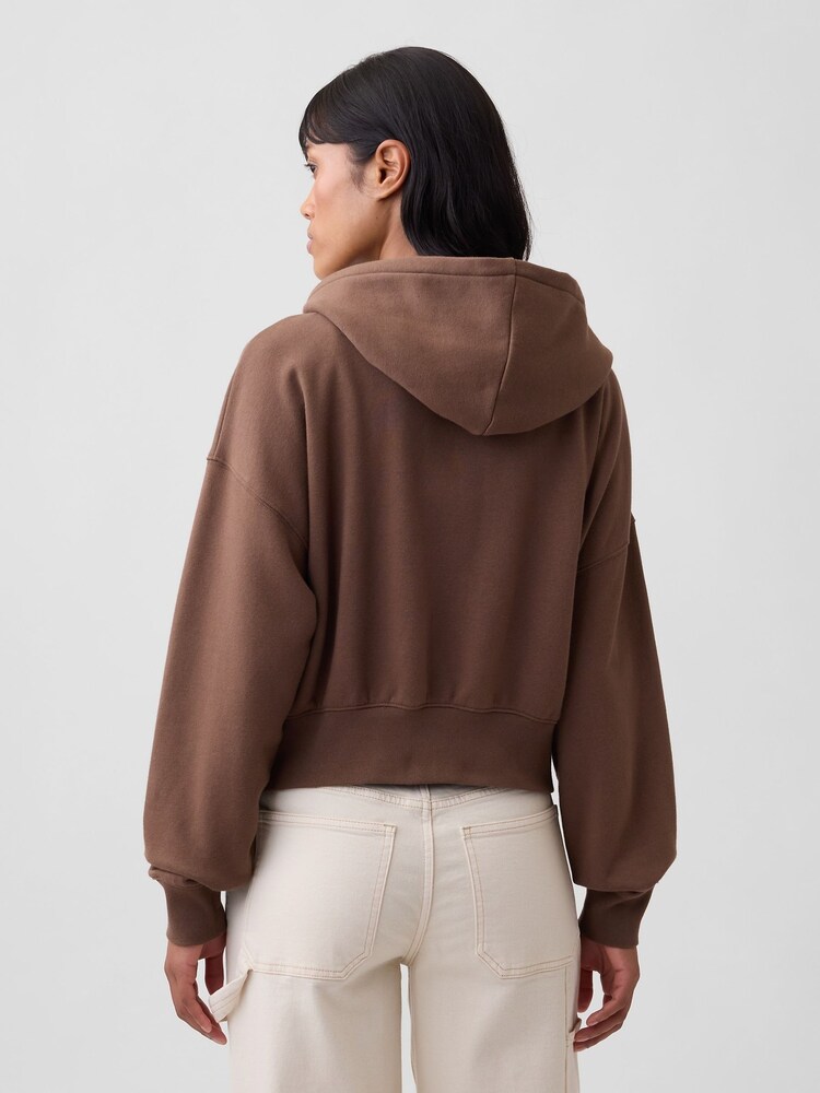 Gap Brown Vintage Soft Oversized Logo Zip-Up Hoodie - Image 2 of 4 Gap Brown Vintage Soft Oversized Logo Zip-Up Hoodie - Image 2 of 4