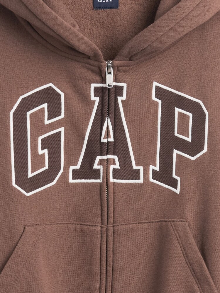 Gap Brown Vintage Soft Oversized Logo Zip-Up Hoodie - Image 4 of 4 Gap Brown Vintage Soft Oversized Logo Zip-Up Hoodie - Image 4 of 4