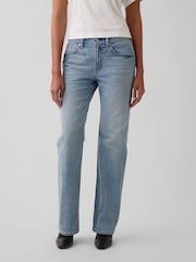 Gap Light Wash Mid Rise Relaxed Straight Jeans - Image 1 of 5