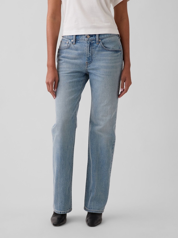 Gap Light Wash Mid Rise Relaxed Straight Jeans - Image 1 of 5 Gap Light Wash Mid Rise Relaxed Straight Jeans - Image 1 of 5