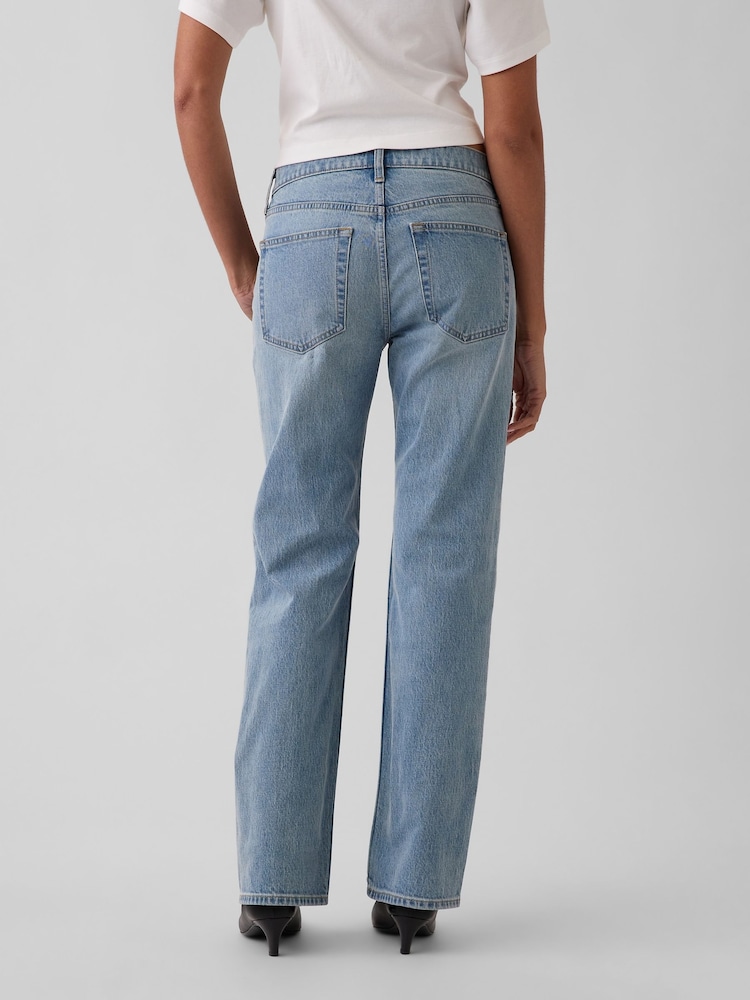 Gap Light Wash Mid Rise Relaxed Straight Jeans - Image 2 of 5 Gap Light Wash Mid Rise Relaxed Straight Jeans - Image 2 of 5