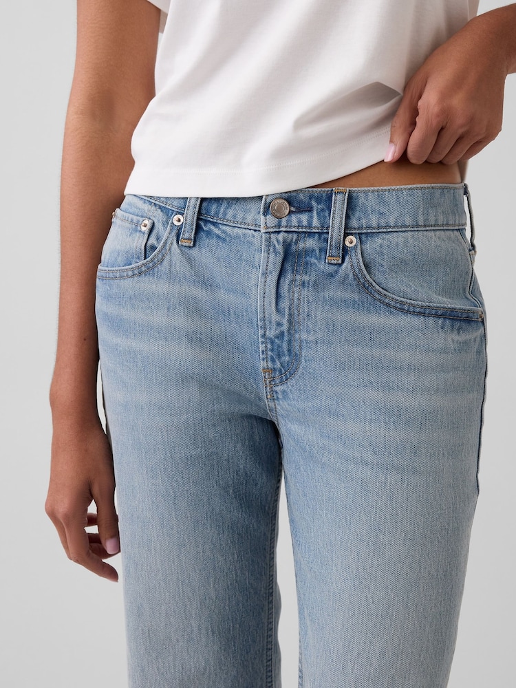 Gap Light Wash Mid Rise Relaxed Straight Jeans - Image 5 of 5 Gap Light Wash Mid Rise Relaxed Straight Jeans - Image 5 of 5