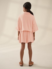 Pink Crochet Applique Shirt And Short Set (3-16yrs) - Image 2 of 10