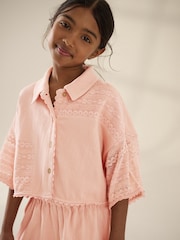 Pink Crochet Applique Shirt And Short Set (3-16yrs) - Image 3 of 10
