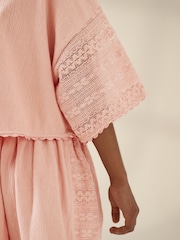 Pink Crochet Applique Shirt And Short Set (3-16yrs) - Image 5 of 10