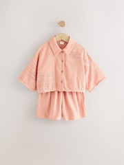 Pink Crochet Applique Shirt And Short Set (3-16yrs) - Image 6 of 10