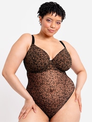 Боди Curvy Kate с леопардовым принтом Cool Cat Plunge - Изображение 1 из 7