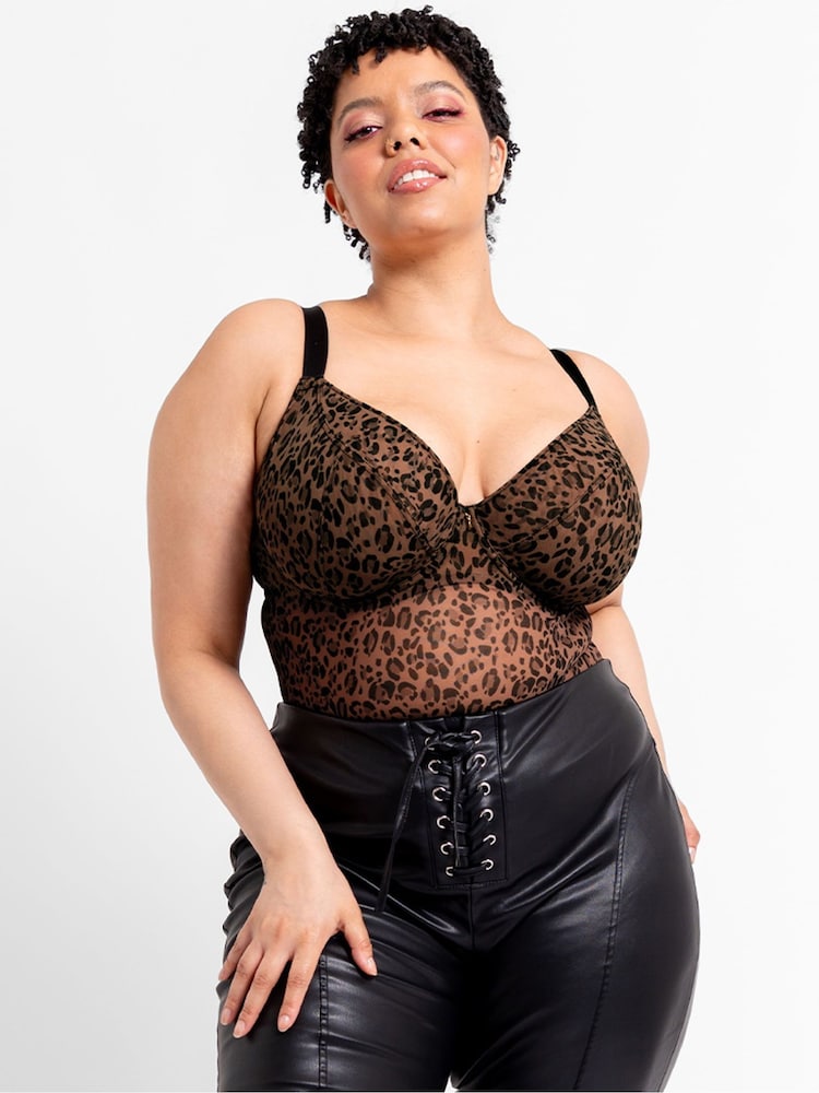 Curvy Kate Leopard Imprimeu Cool Cat Plunge Body - Image 3 of 7