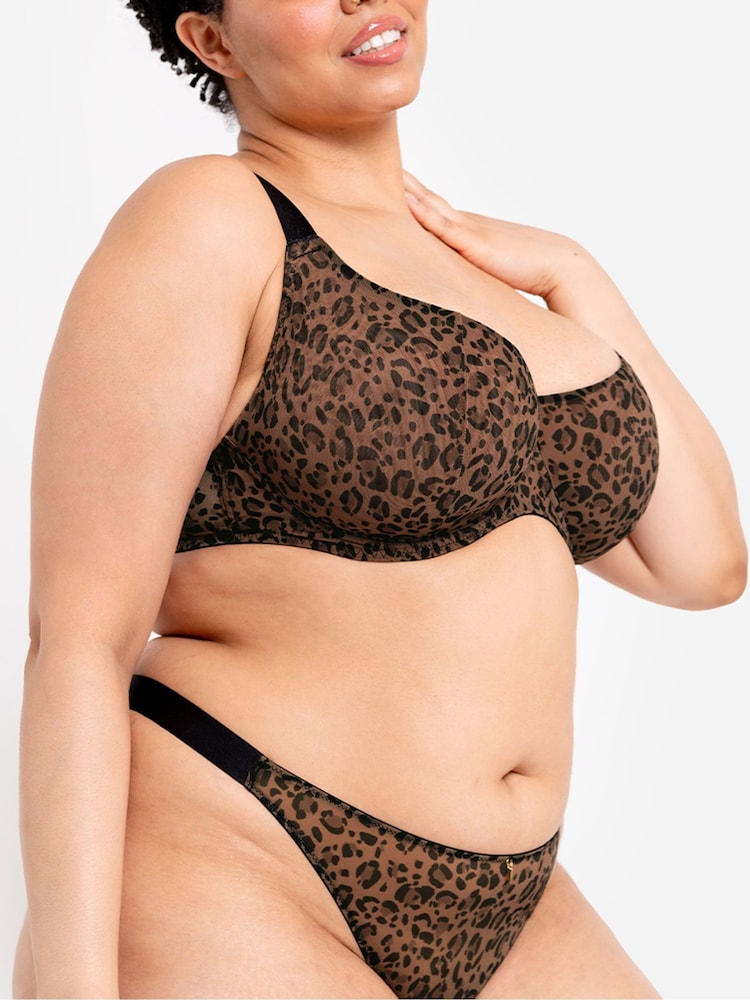 Curvy Kate Leopard Print Cool Cat Scooped Multiway Balcony Bra - Image 1 of 7
