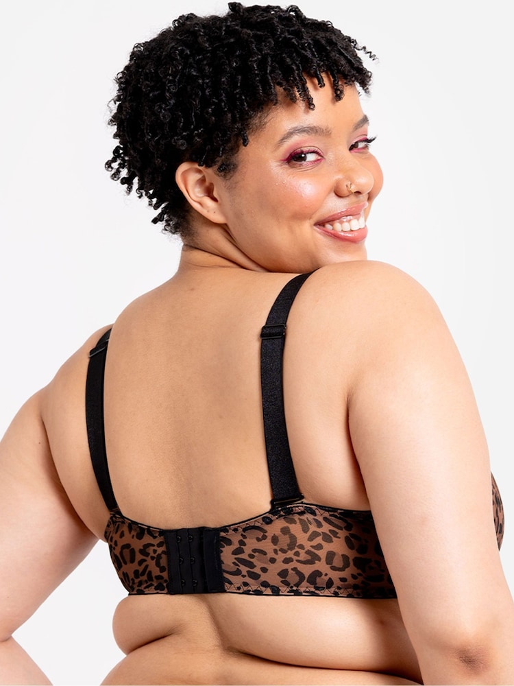 Curvy Kate Leopard Print Cool Cat Scooped Multiway Balcony Bra - Image 3 of 7