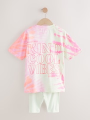 Multi Pink 100% Cotton T-Shirt And Cycling Shorts Set (3-16yrs) - Image 2 of 5