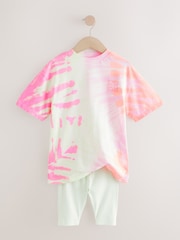 Multi Pink 100% Cotton T-Shirt And Cycling Shorts Set (3-16yrs) - Image 3 of 5