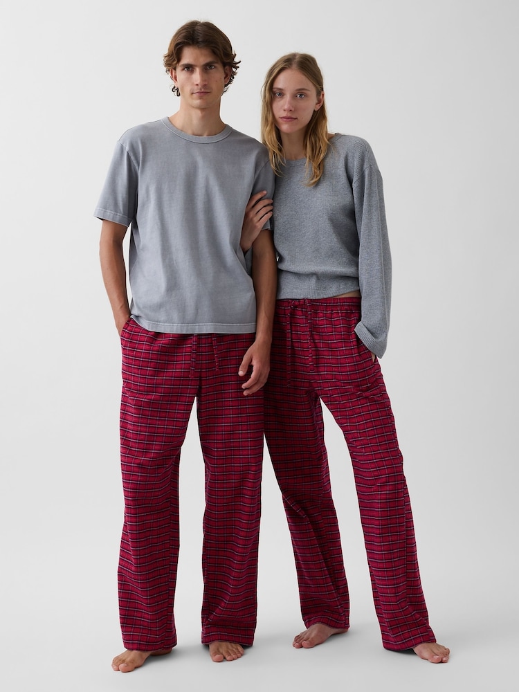 Carouri roșii - Gap Check Softest Flannel Pyjama Bottoms - Imaginea 1 din 5