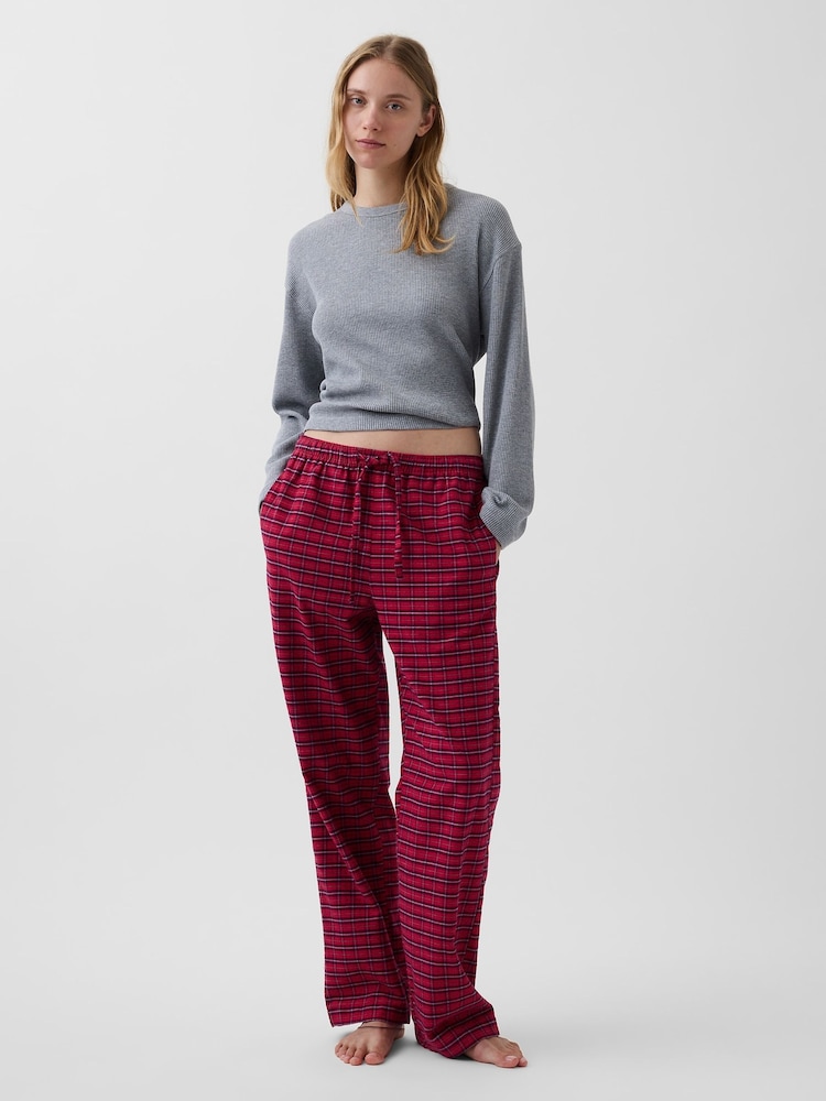 Carouri roșii - Gap Check Softest Flannel Pyjama Bottoms - Imaginea 2 din 5