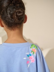 أزرق مشجر - طقم من تيشرت وشورت (3-16 سنة - صورة 4 من 10