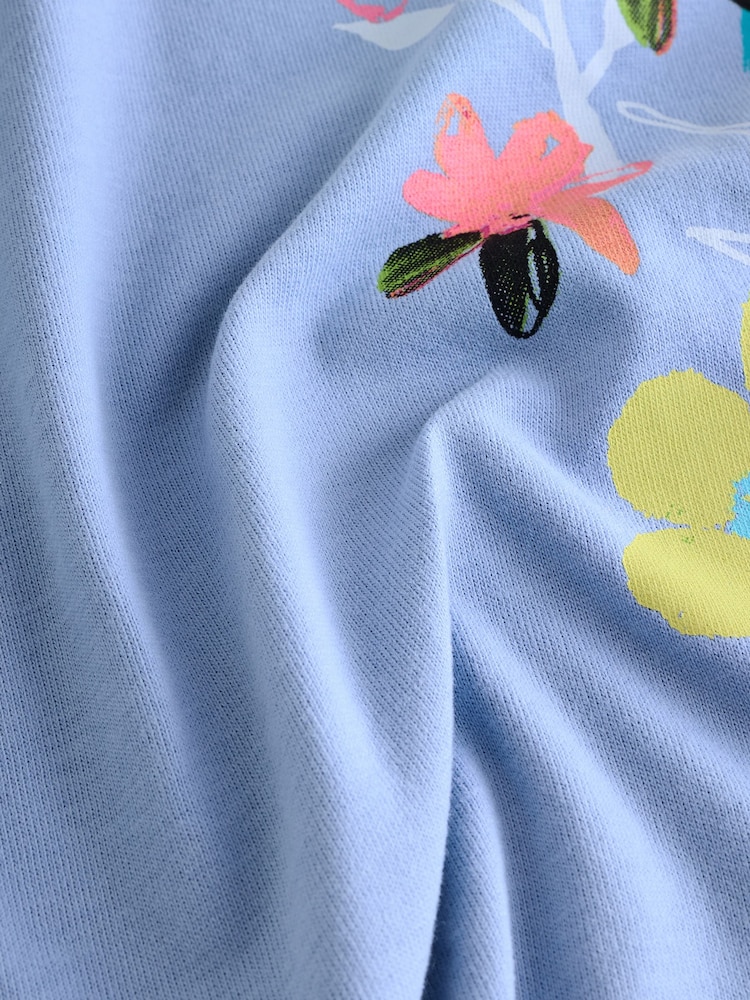 Blue Floral T-Shirt And Cycling Shorts Set (3-16yrs) - Image 9 of 10