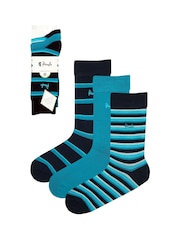 Pringle Blue Fashion Stripe Crews Socks - Image 10 of 11